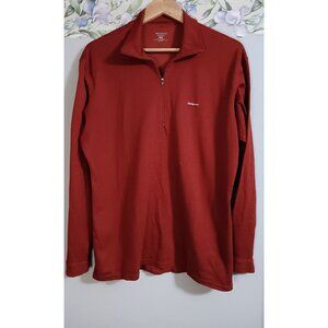Patagonia Large Rust Capilene Quarter Zip Pullover Outdoor Stretch Casual Top